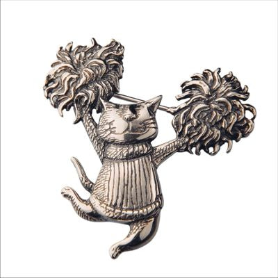 Edward Gorey Pom Pom Cat Sterling Silver Pin