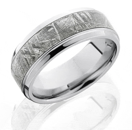 Men's Cobalt Chrome and Meteorite Ring